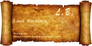 Lauf Barbara névjegykártya