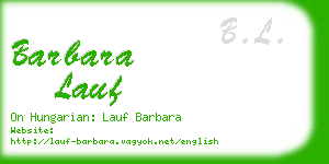 barbara lauf business card